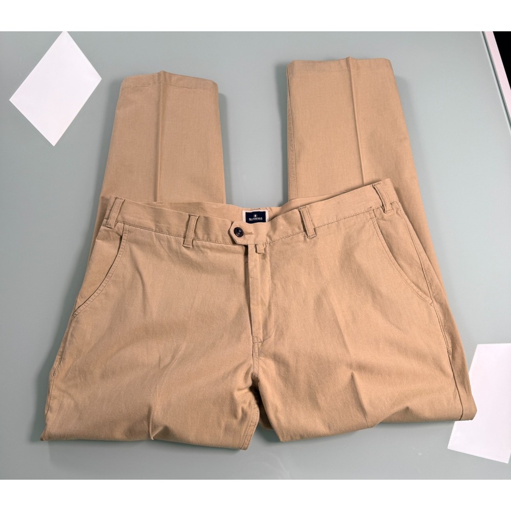 Blackberrys Alph Stretch Chino Pants Mens Khaki Straight Leg Preppy - 38x28